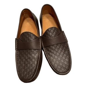 Gucci Brown GG Flats/Moccasins